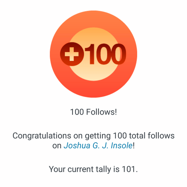 On Hitting 100 Followers and the Creation of a Sister&nbsp;Site!